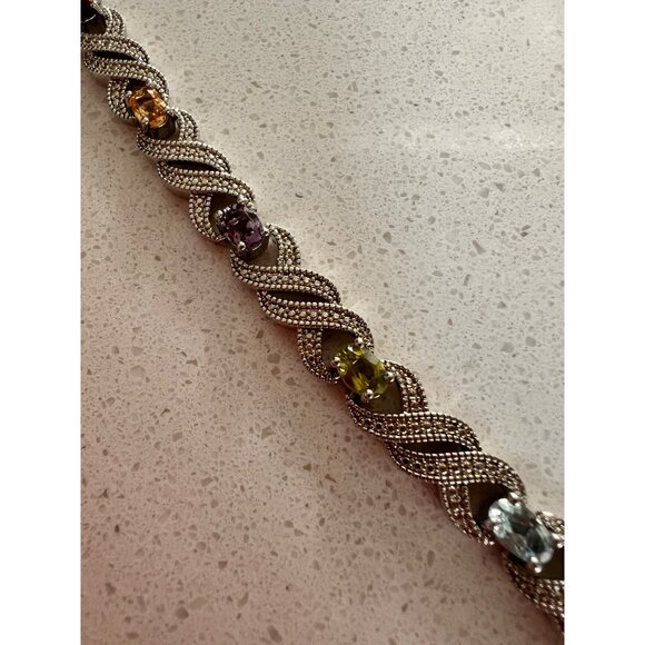 SAVVY CIE JEWELS diamond and multi gemstones bracelet - Picture 6 of 9